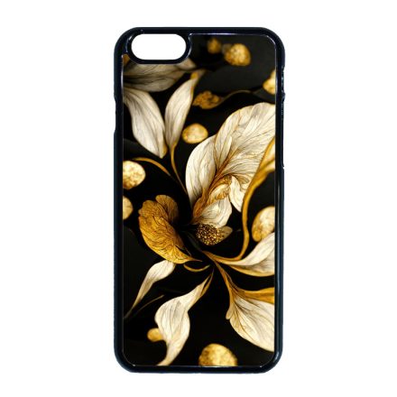 Szépséges fekete-arany virág szatén Art iPhone 6-6s tok