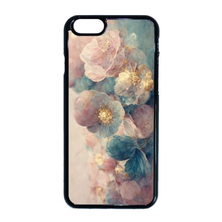 Pasztel rózsaszín és kék virágos Art iPhone 6-6s tok