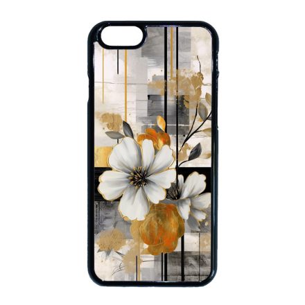 Különleges arany és fehér virágos absztrakt Art iPhone 6-6s tok