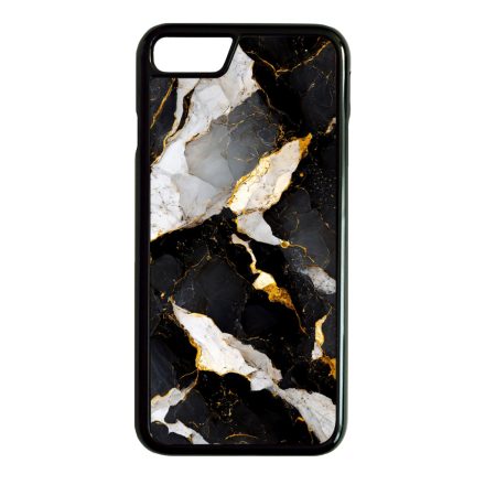 Különleges fekete-fehér és arany márvány mintás iPhone 7-8 tok