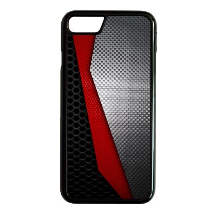 Metál SILVER piros karbon mintás iPhone SE (2020) - iPhone SE (2022) tok