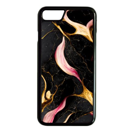 Különleges fekete-pink és arany márvány mintás iPhone SE (2020) - iPhone SE (2022) tok