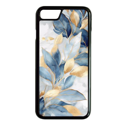 Gyönyörű kék és arany leveles Art iPhone SE (2020) - iPhone SE (2022) tok