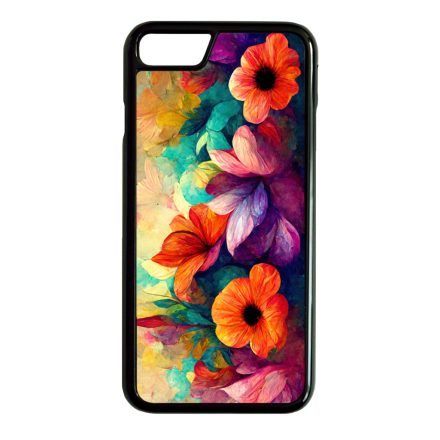 Festett hatású színes virágos Art iPhone SE (2020) - iPhone SE (2022) tok