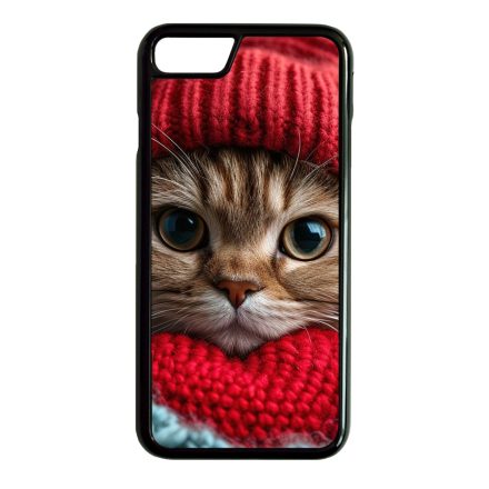Cuki vörös cica piros sapkában iPhone SE (2020) - iPhone SE (2022) tok