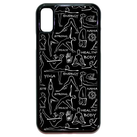 Black Line Art Joga iPhone X/Xs tok