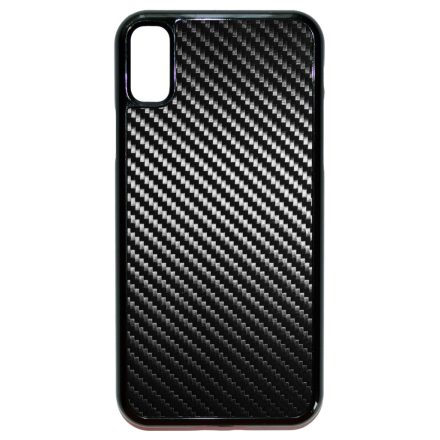 Ezüst karbon fiber mintás iPhone X/Xs tok