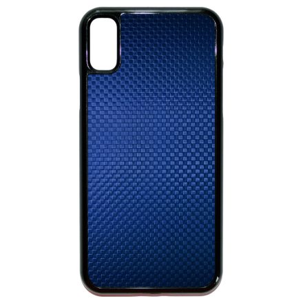 Gyönyörű kék karbon fiber mintás iPhone X/Xs tok