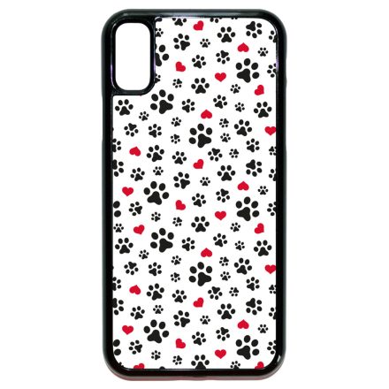 Szívecskés kutya mancs mintás iPhone X/Xs tok