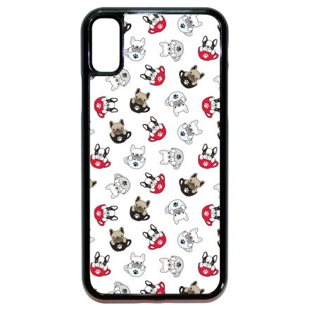 Cuki kávé és kutya mintás iPhone X/Xs tok