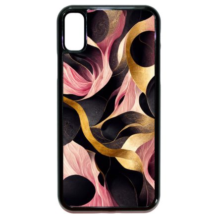 Aranyló fekete-pink márvány mintás iPhone X/Xs tok