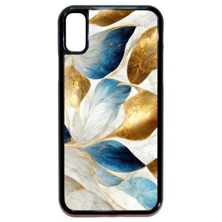 Csodaszép fehér-arany leveles márvány mintás iPhone X/Xs tok