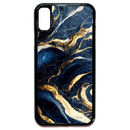 Gyönyörű kék és arany márvány mintás iPhone X/Xs tok