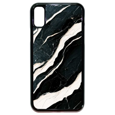 Trendi fekete-fehér márvány mintás iPhone X/Xs tok