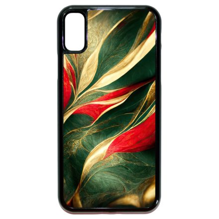 Magyaros piros-zöld márvány mintás iPhone X/Xs tok
