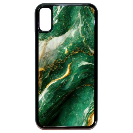 Smaragd zöld és arany márvány mintás  iPhone X/Xs tok