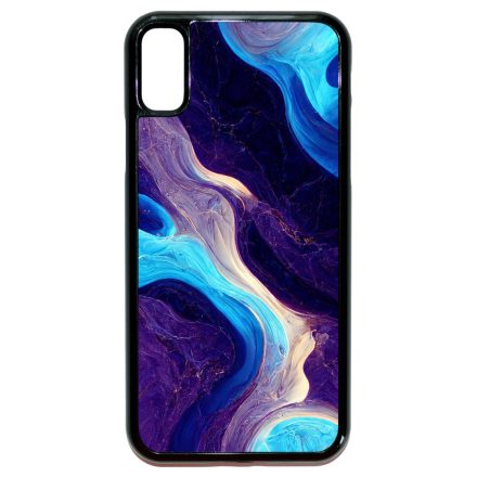 A kék és lila árnyalatai márvány mintás iPhone X/Xs tok