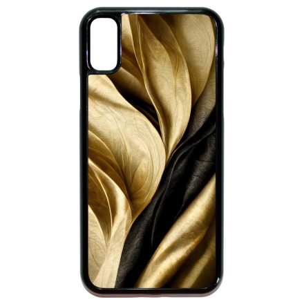 Fekete-arany mintás szatén hatású Art iPhone X/Xs tok