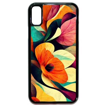 Absztrakt színes virágok Art iPhone X/Xs tok