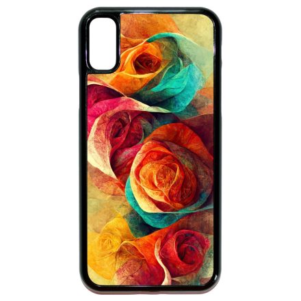 Absztrakt színes rózsák Art iPhone X/Xs tok