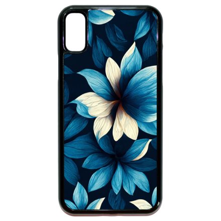 Szépséges kék virágos Art iPhone X/Xs tok
