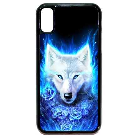 Farkas kék rózsával iPhone X/Xs tok