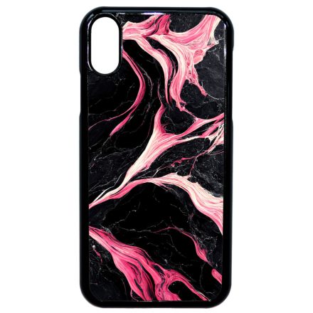 Gyönyörű fekete-pink márvány mintás iPhone Xr tok
