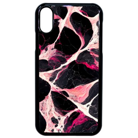 Különleges fekete-fehér és pink márvány mintás iPhone Xr tok