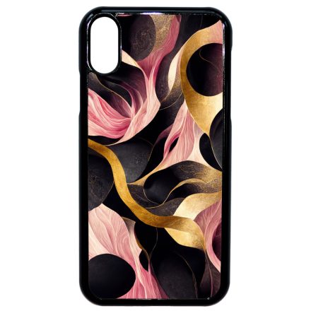 Aranyló fekete-pink márvány mintás iPhone Xr tok