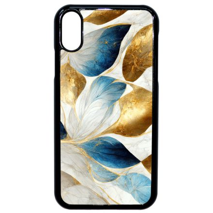 Csodaszép fehér-arany leveles márvány mintás iPhone Xr tok