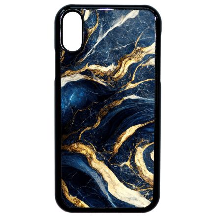 Gyönyörű kék és arany márvány mintás iPhone Xr tok