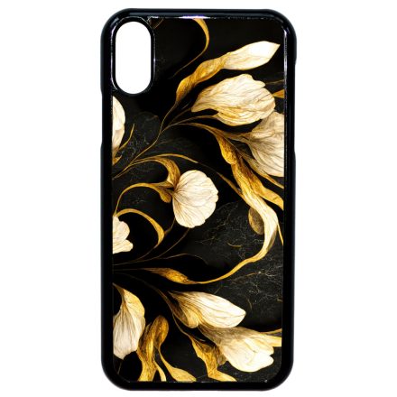 Fekete-arany kála szatén hatású Art iPhone Xr tok
