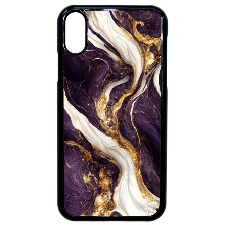 Szépséges lila-fehér és arany márvány mintás  iPhone Xr tok