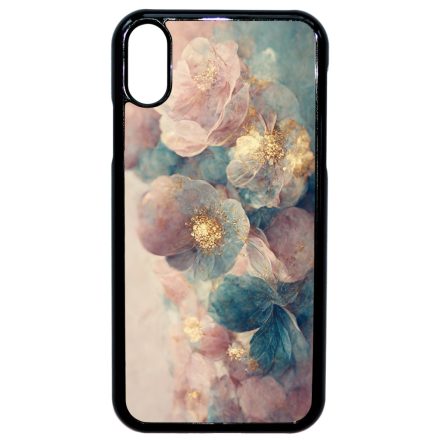 Pasztel rózsaszín és kék virágos Art iPhone Xr tok