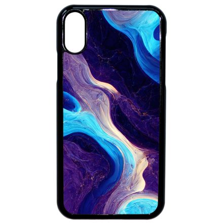 A kék és lila árnyalatai márvány mintás iPhone Xr tok