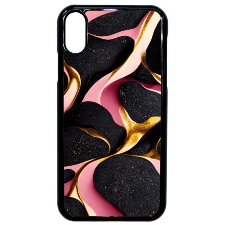 Fekete-Lila és arany mintás Art iPhone Xr tok