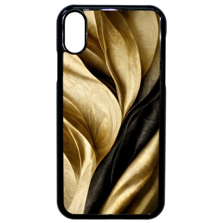 Fekete-arany mintás szatén hatású Art iPhone Xr tok