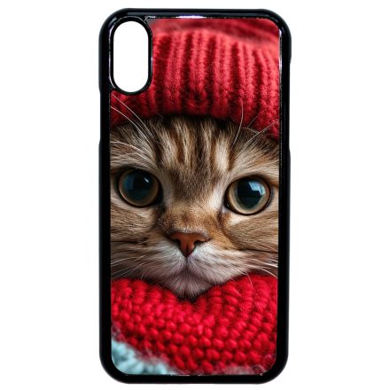 Cuki vörös cica piros sapkában iPhone Xr tok