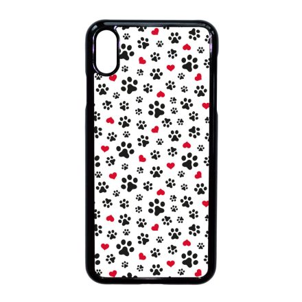 Szívecskés kutya mancs mintás iPhone Xs Max tok