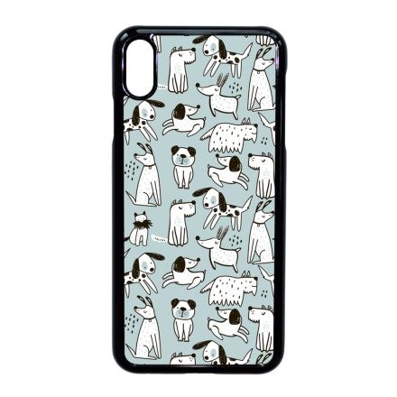 Türkiz aranyos rajzolt kutya mintás iPhone Xs Max tok