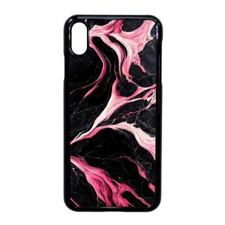 Gyönyörű fekete-pink márvány mintás iPhone Xs Max tok