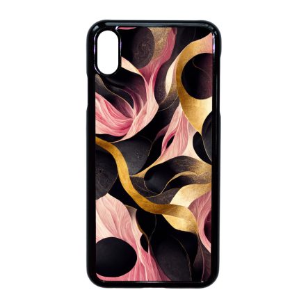 Aranyló fekete-pink márvány mintás iPhone Xs Max tok