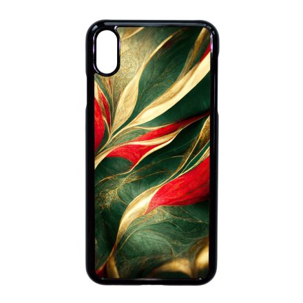 Magyaros piros-zöld márvány mintás iPhone Xs Max tok