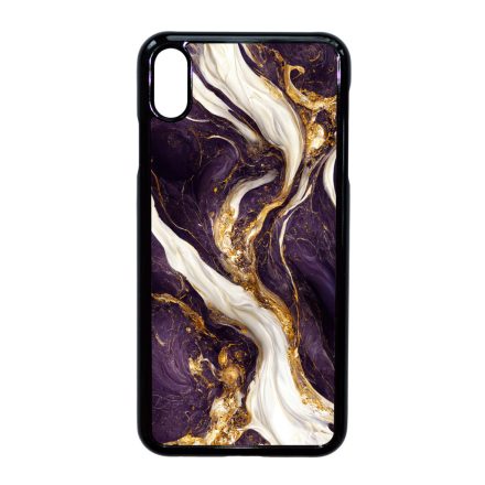 Szépséges lila-fehér és arany márvány mintás  iPhone Xs Max tok