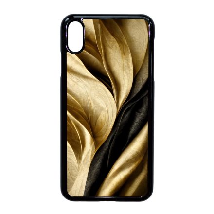 Fekete-arany mintás szatén hatású Art iPhone Xs Max tok