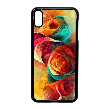 Absztrakt színes rózsák Art iPhone Xs Max tok