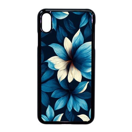 Szépséges kék virágos Art iPhone Xs Max tok