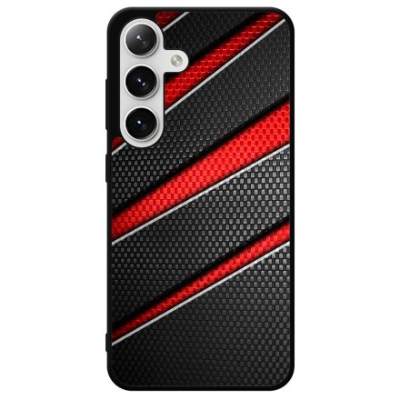 Piros fekete csíkos karbon mintás Samsung Galaxy szilikon tok