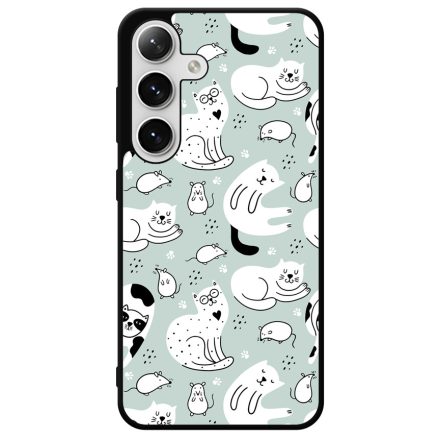 Tündéri macska-egér mintás Samsung Galaxy szilikon tok