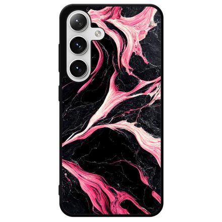 Gyönyörű fekete-pink márvány mintás Samsung Galaxy szilikon tok